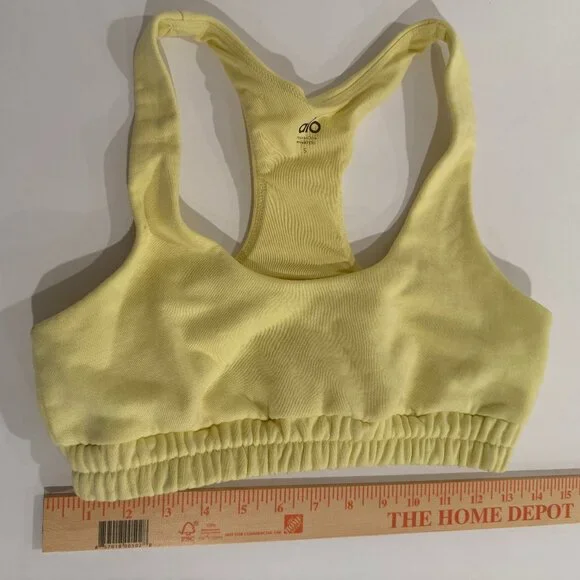 Alo Scoop Neck Sweatshirt Bra Yellow Size Small - Picture 2 of 5